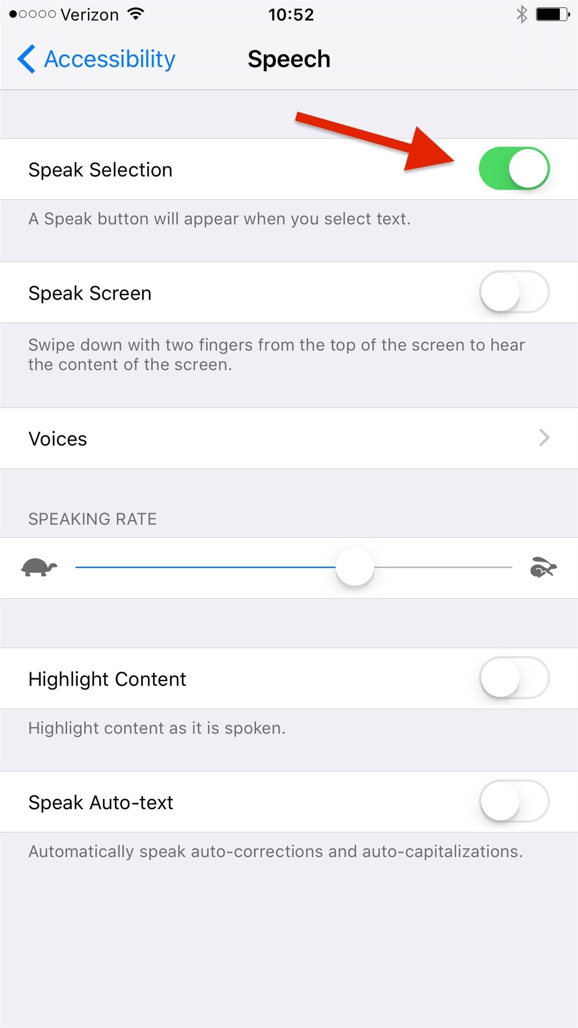text to speech apple ios 10.2
